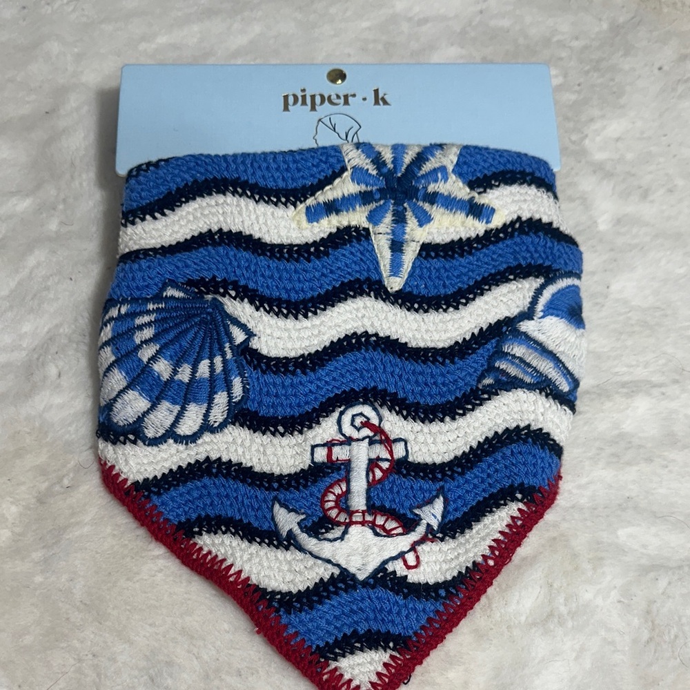 Piper K beach themed knitted hair scarf
